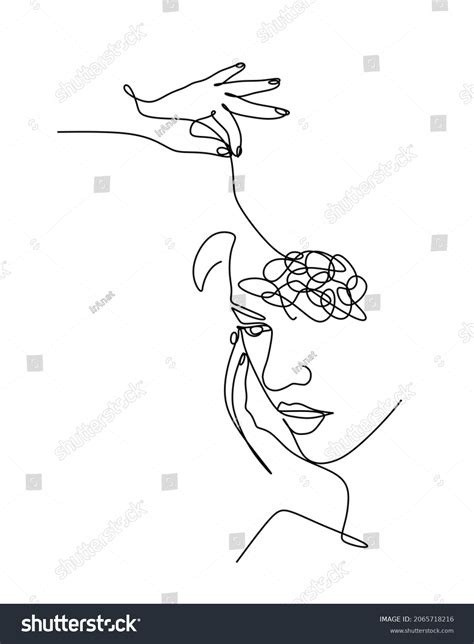 Linear Drawing Woman Chaotic Line Her Stock Vector (Royalty Free ...