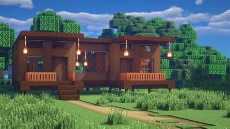 A Modern Cabin. : Minecraftbuilds | Minecraft houses, Minecraft architecture, Minecraft house ...