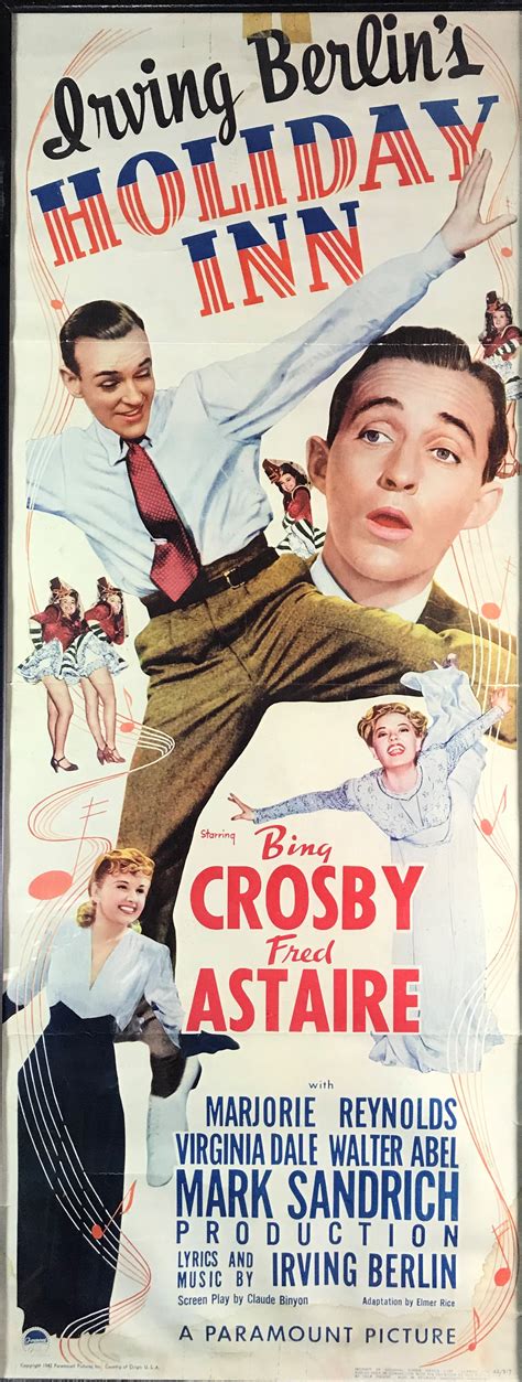 HOLIDAY INN, Original Vintage Bing Crosby and Fred Astaire Movie Poster - Original Vintage Movie ...