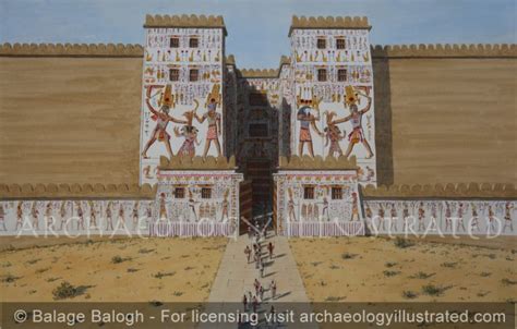 Fortified Gate of Egyptian Fortress of Ramesses III at Medinet Habu, 12th century BC ...