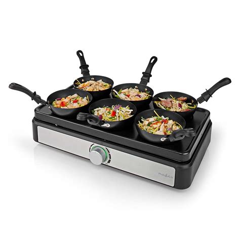 Party Wok Set | Grill | 6 Persons | Spatula | Temperature setting | Non stick coating | Rectangle