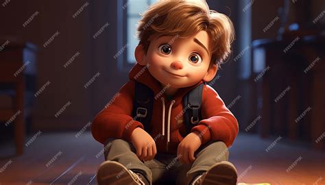 Premium AI Image | a very cute kid caracter animation pixar style