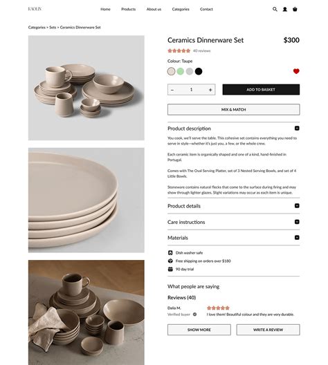 Kaolin | ceramics/pottery e commerce landing UI on Behance