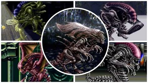 Alien vs. Predator - All Bosses & Ending (SNES)