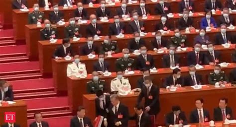 xi jinping: Ex-Chinese President Hu Jintao 'led out' from CPC meet as ...