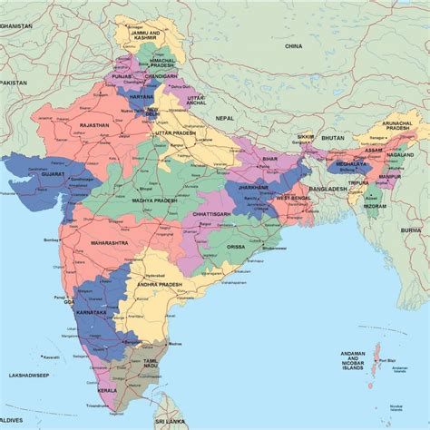 India Map With Regions
