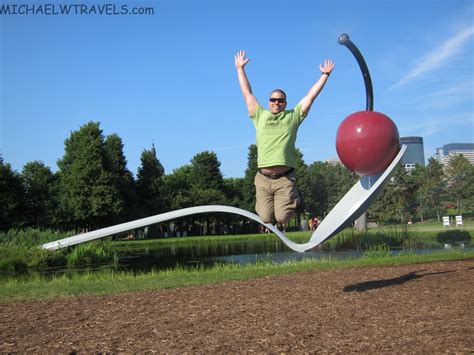 Jumping By the Spoonbridge and Cherry- Minneapolis - Michael W Travels...