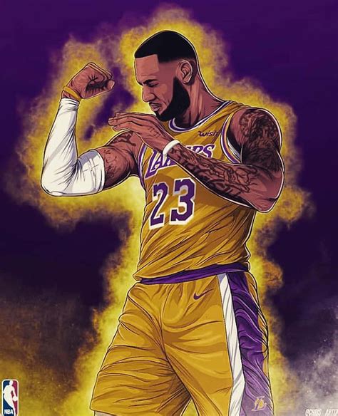 Download Cartoon Nba Players Lebron James Wallpaper | Wallpapers.com