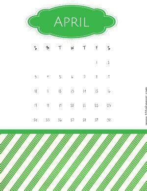 Free April 2021 Calendars | 101 Different Designs and Borders