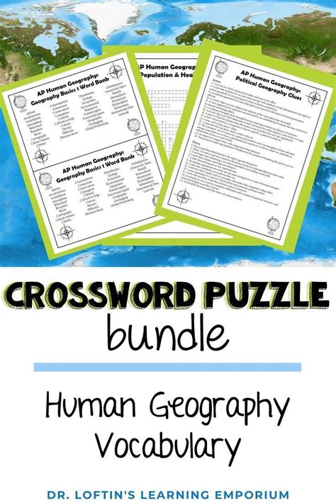 AP Human Geography Vocabulary Crossword Puzzles - Advanced Placement - APHUG | Ap human ...