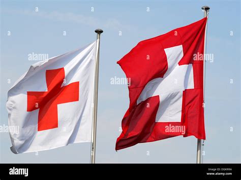 Swiss Red Cross with Swiss flag Stock Photo: 61901374 - Alamy