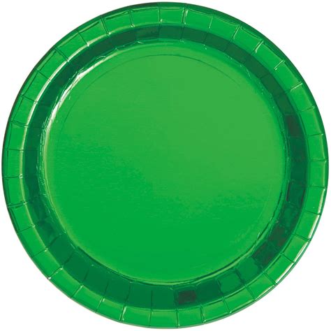 Paper Plates, 7 in, Green Foil, 8ct - Walmart.com