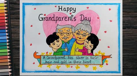 Happy Grandparents Day drawing easy l How to draw and color Grandparents day l - YouTube