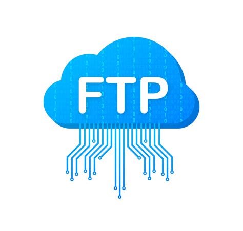 FTP file transfer icon. FTP technology icon. Transfer data to server. Vector illustration ...