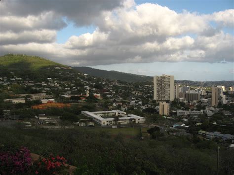 View of Honolulu, Hawaii from National Memorial Cemetery of the Pacific ...