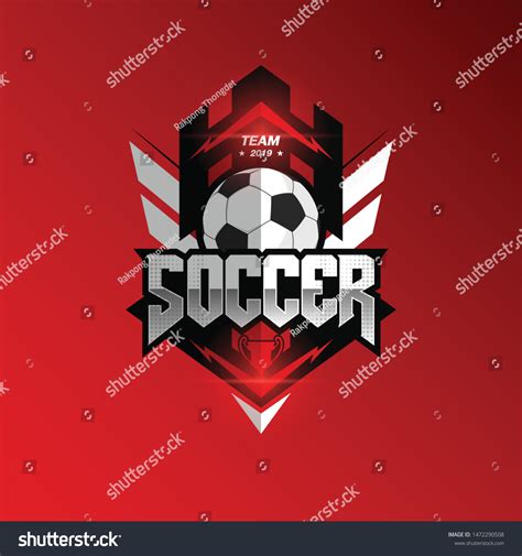 Soccer Football Badge Black Red Logo Stock Vector (Royalty Free ...