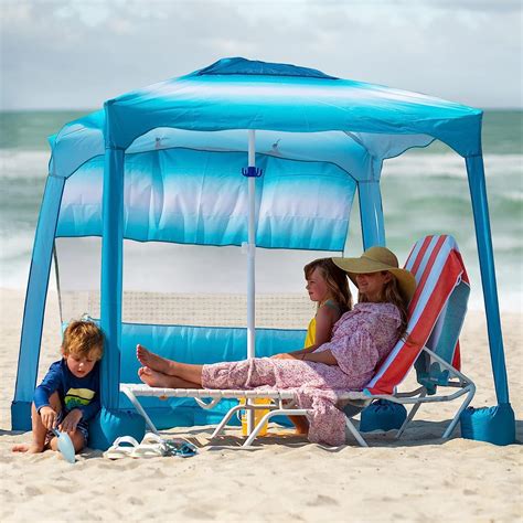 HANTU Beach Cabana,6.2'×6.2' Beach Canopy,Easy Set up and Take Down,Cool Cabana Beach Tent with ...