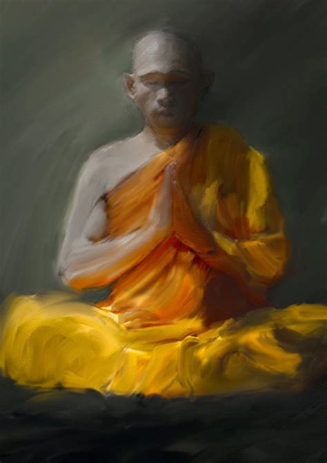 Buddhist Monk Digital Print of a Painting A4 Unframed. - Etsy