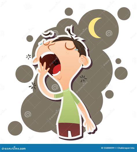 Cartoon Yawning Man Stock Vector - Image: 55888099