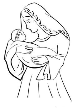 Mary and Baby Jesus Coloring by MrFitz | TPT