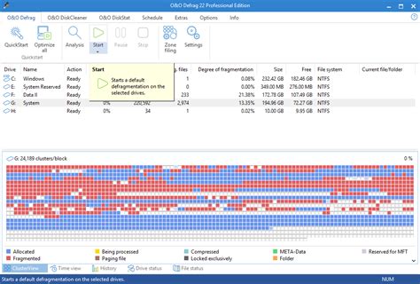 Defragmenting your Drives O&O Software