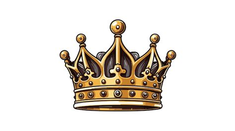 Premium Vector | Golden crown drawing on white background vector