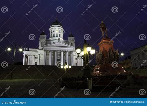 Helsinki Cathedral by Night Stock Photo - Image of alexander, square: 23696946