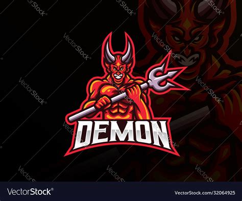 Demon mascot sport logo design Royalty Free Vector Image