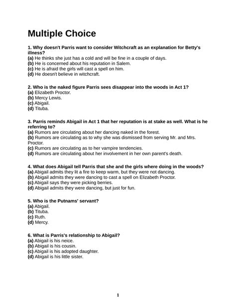 The Crucible Test Preparation Sample Pages Interactive Worksheet ... - Worksheets Library