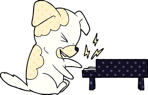 cartoon dog rocking out on piano 12402248 Vector Art at Vecteezy