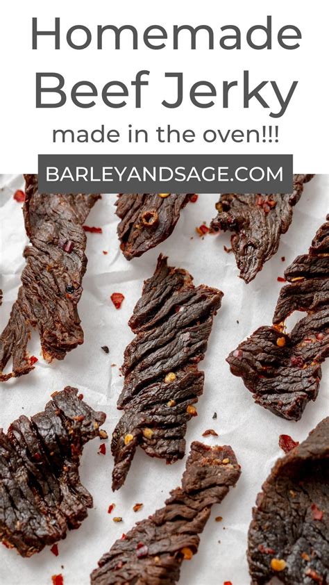 This homemade beef jerky is flavored with a sweet and spicy soy sauce ...