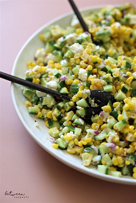 Easy Summer Corn and Feta Salad - Between Carpools