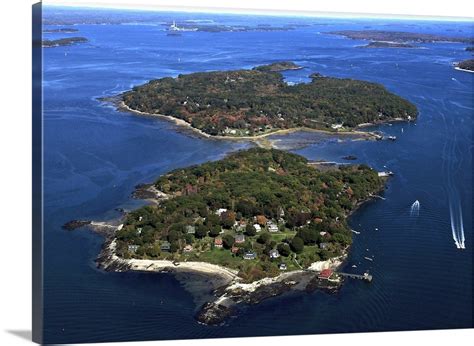 Casco Bay Islands, Portland, Maine, USA - Aerial Photograph Wall Art ...