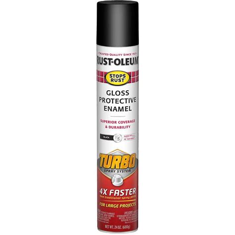 Have a question about Rust-Oleum Stops Rust 24 oz. Turbo Spray System Gloss Black Spray Paint ...