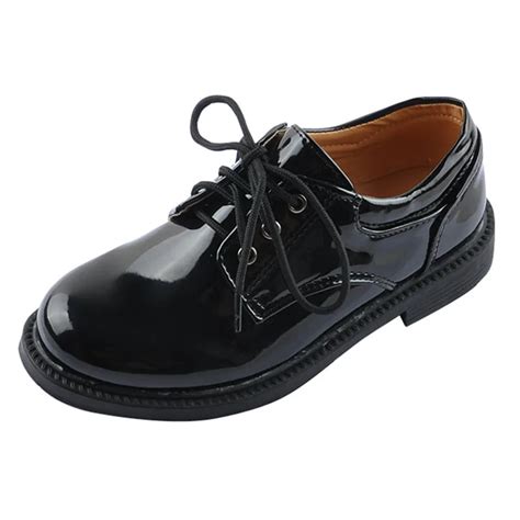 2015 Children Black Patent Leather Shoes Kids Boys Shoes Dress Shoes Lace up Shoes-in Leather ...