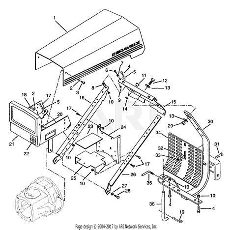 Gravely 985106 (000101 - ) 2 Wheel Tractor, 12hp, 4 SP Manual Start Without Steering Brake Parts ...