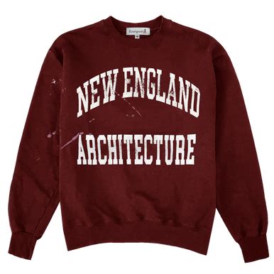 New England Architecture Rugged Crewneck - Washed Maroon - firstport