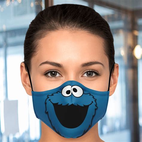 Cookie Monster Face Mask With Filter Unisex Face Mask With | Etsy