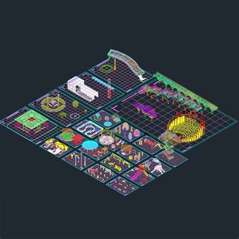 AutoCad 3D blocks for landscape, park and playground design | Autocad, Bloques y Arquitectura