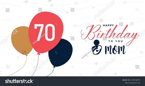 Happy 70 Birthday Mom Greeting Card Stock Vector (Royalty Free) 2109738797 | Shutterstock