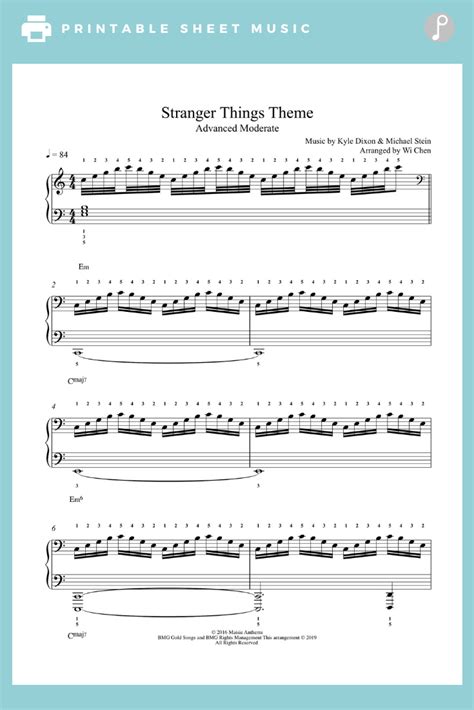 Stranger Things Theme by Kyle Dixon & Michael Stein Piano Sheet Music | Advanced Level ...