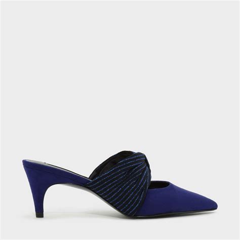 CHARLES & KEITH - Shoes. Navy slip-on pointed mules featuring a kitten heel | Charles and keith ...