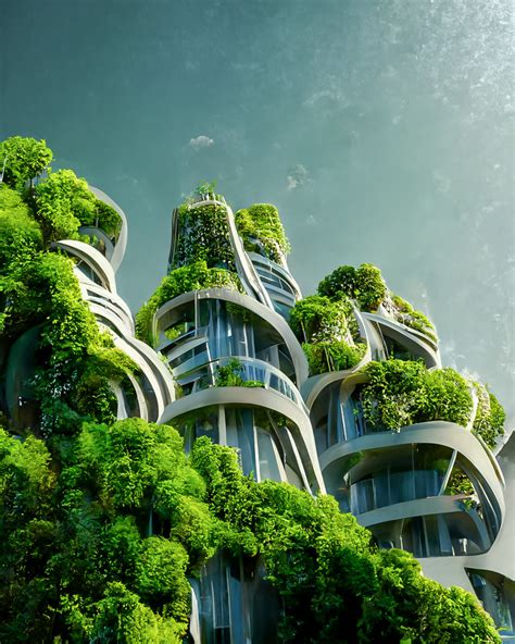 AI envisions futuristic sustainable city with biophilic skyscrapers