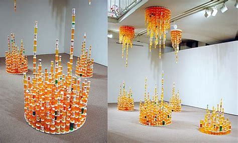 Artist creates eco friendly installation from recycled medicine bottles ...