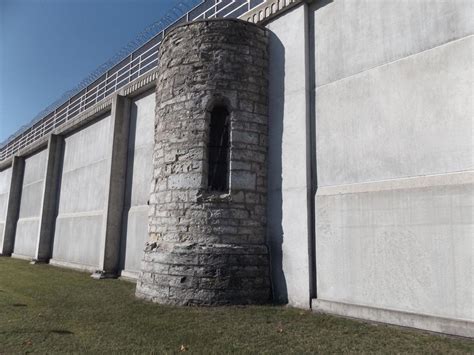 What's up with that? Why part of the Indiana State Prison wall in ...