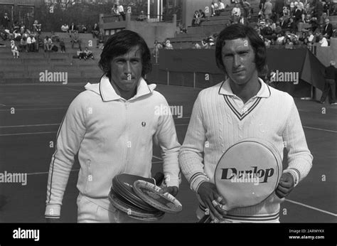 Tennis Davis-Cup Netherlands against Romania in The Hague, Nastase (left) and Hordijk Date: May ...