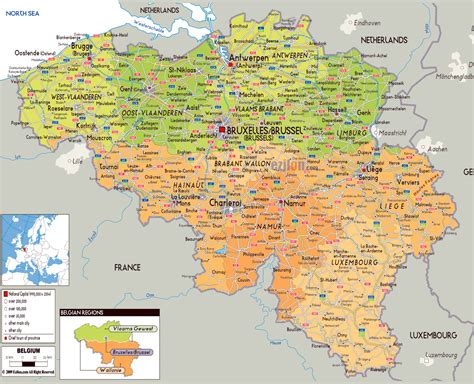 Large detailed political and administrative map of Belgium with all ...