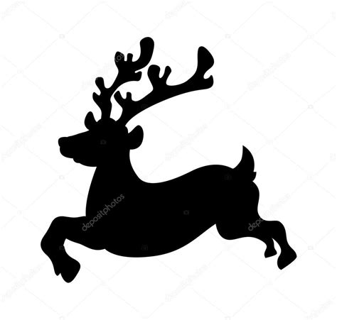 Running Reindeer Silhouette — Stock Vector © baavli #62154409