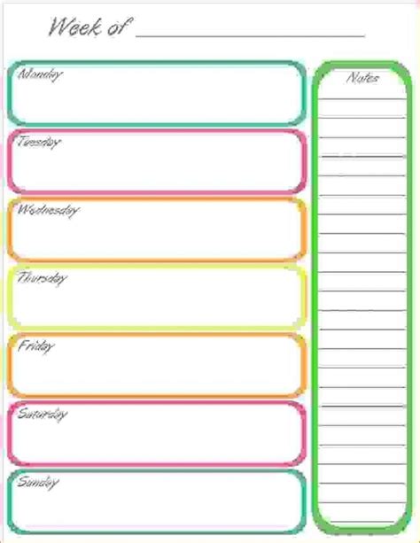 Blank 7 Day Calendar Template | Free Printable Calendar Monthly