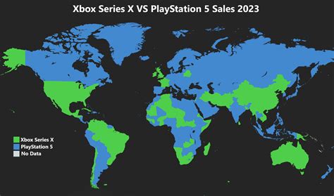 Map of where Xbox Series X has more sales than a PS5 and vice versa ...